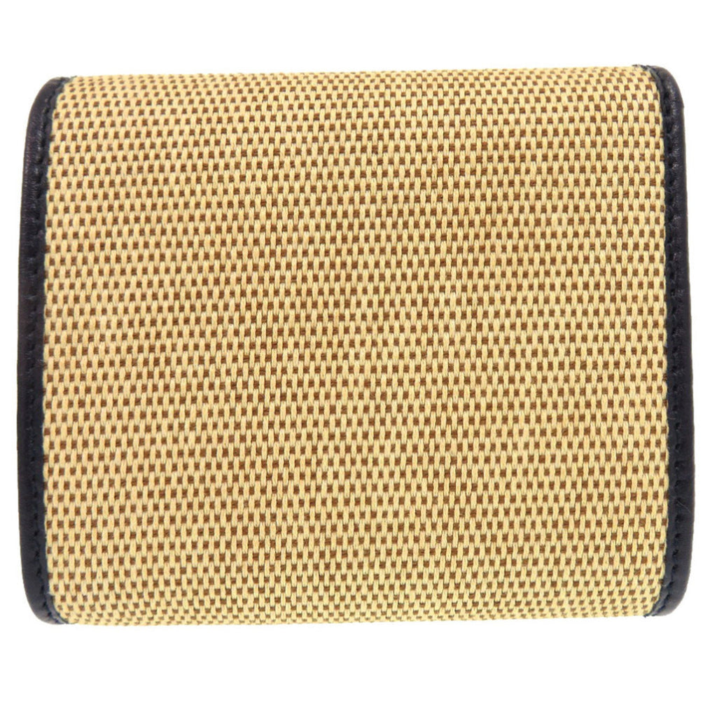 Gucci Beige Navy Canvas Leather Wallet (Bi-Fold) (Pre-Owned)