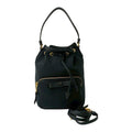 Prada Black Canvas Leather Handbag Shoulder Bag (Pre-Owned)
