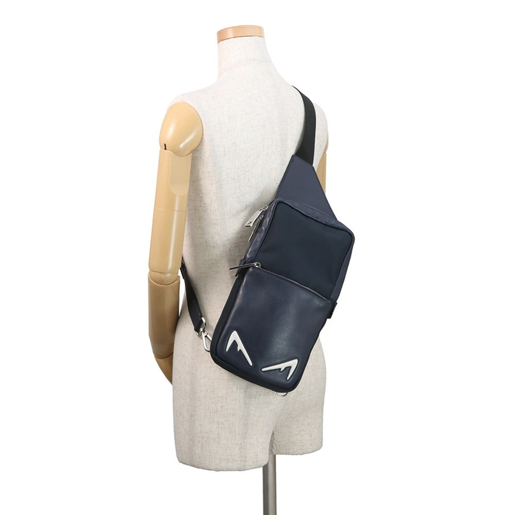 Fendi Navy Nylon Handbag Sling Bag (Pre-Owned)