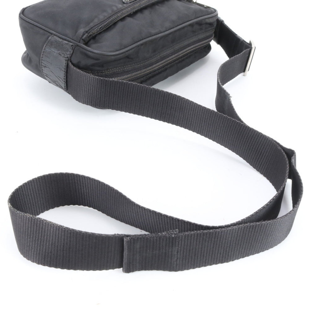 Prada Black Nylon Leather Shoulder Bag (Pre-Owned)