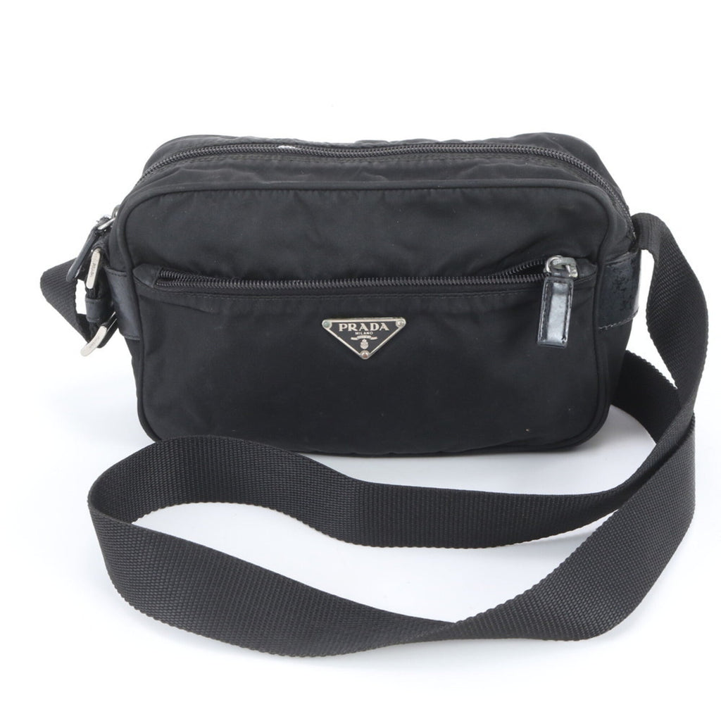 Prada Black Nylon Leather Shoulder Bag (Pre-Owned)