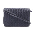 Bottega Veneta Navy Intrecciato Shoulder Bag (Pre-Owned)