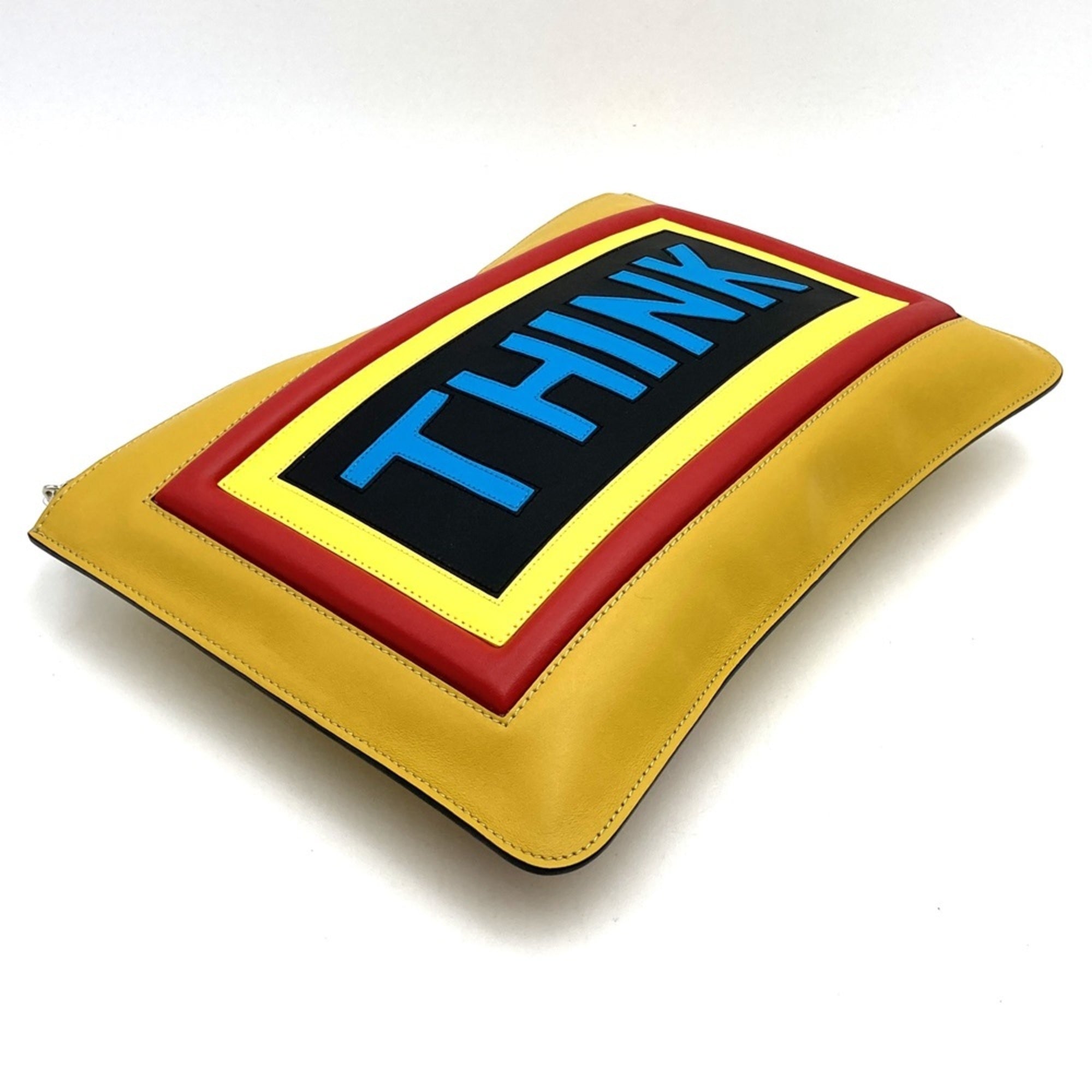 Fendi Yellow Leather Clutch Bag (Pre-Owned)