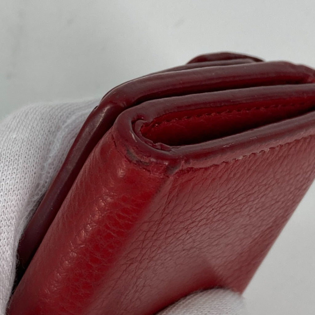 Prada Red Leather Wallet (Tri-Fold) (Pre-Owned)