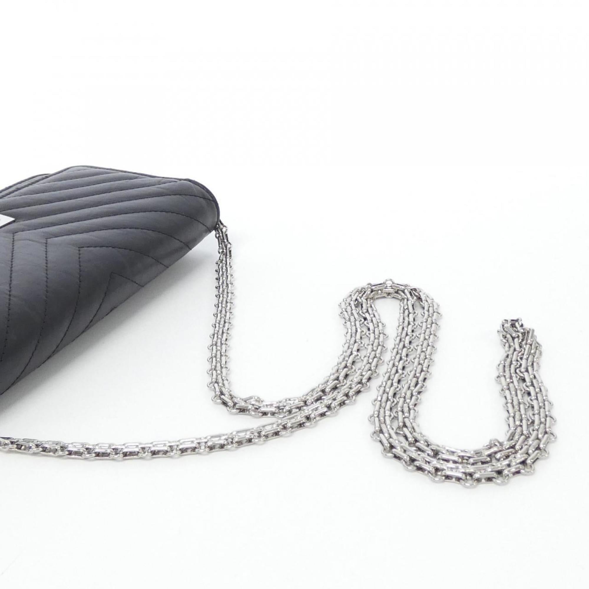 Chanel Black Leather Chain/Shoulder Wallet (Pre-Owned)
