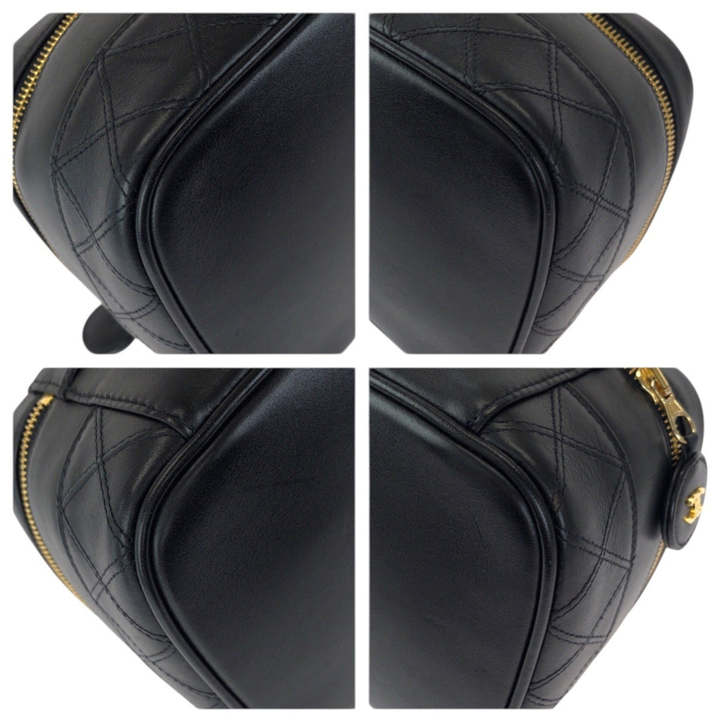 Chanel Black Leather Pouch Vanity Bag (Pre-Owned)