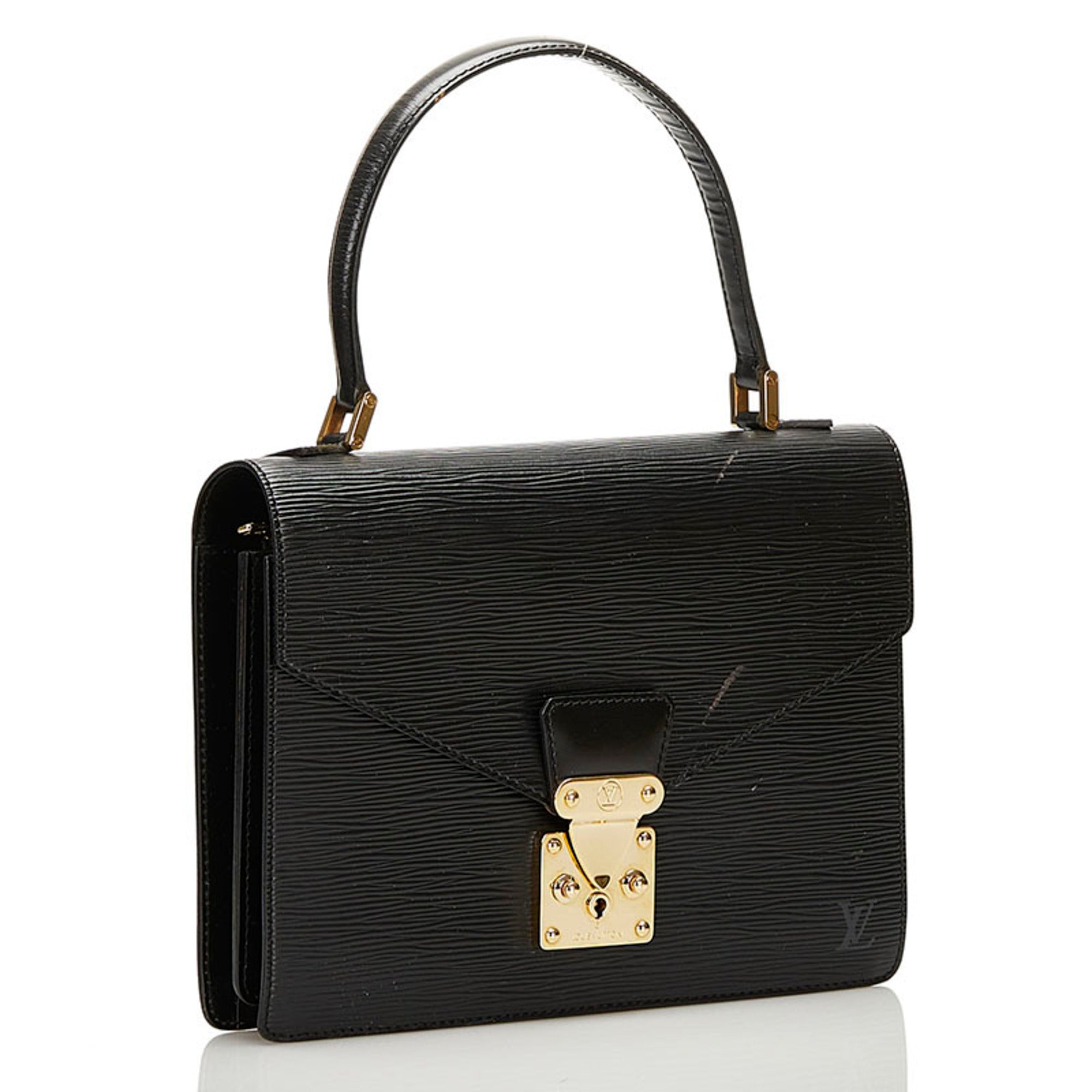 Louis Vuitton Black Noir Leather Handbag (Pre-Owned)