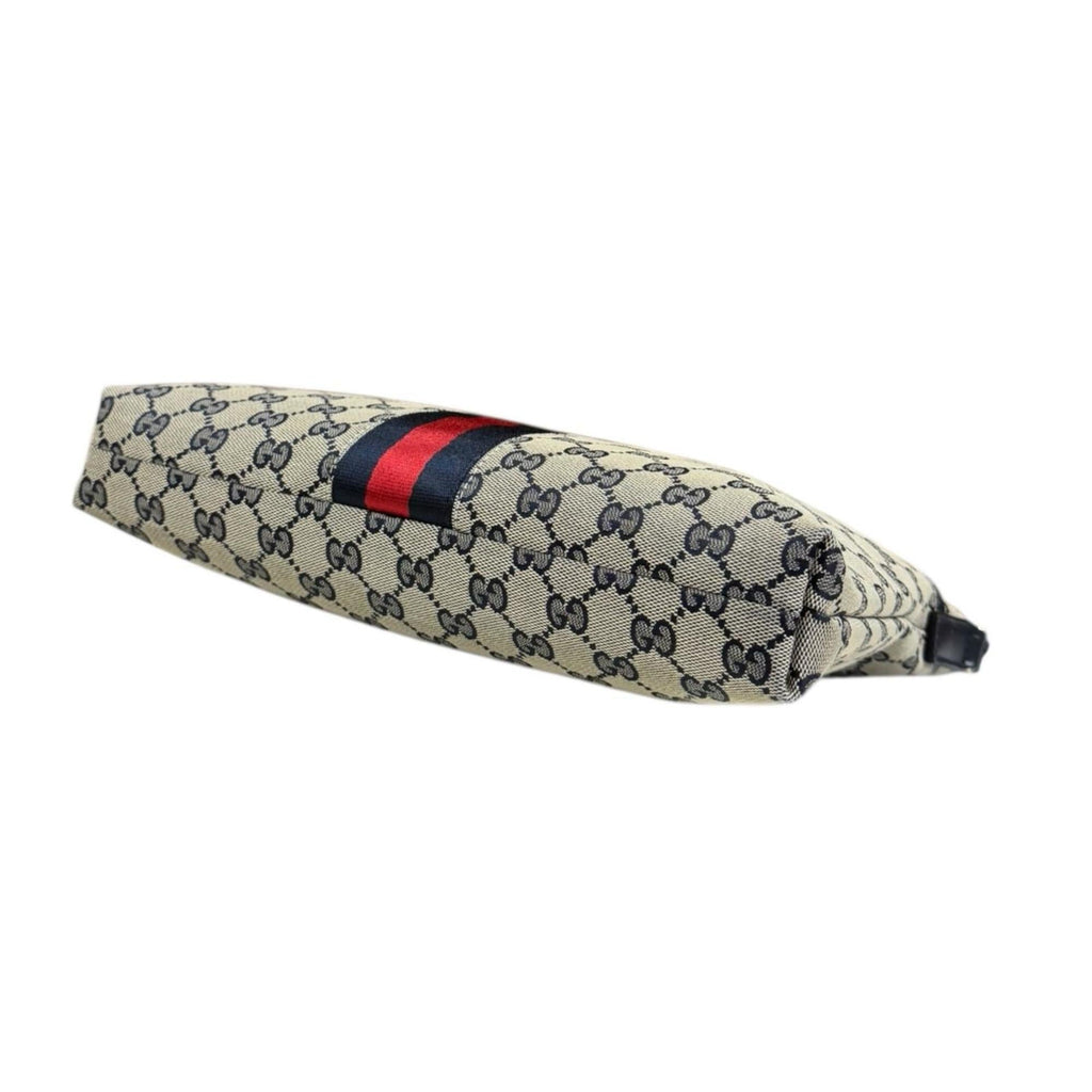 Gucci Gg Canvas Beige Navy Gg Canvas Shoulder Bag (Pre-Owned)