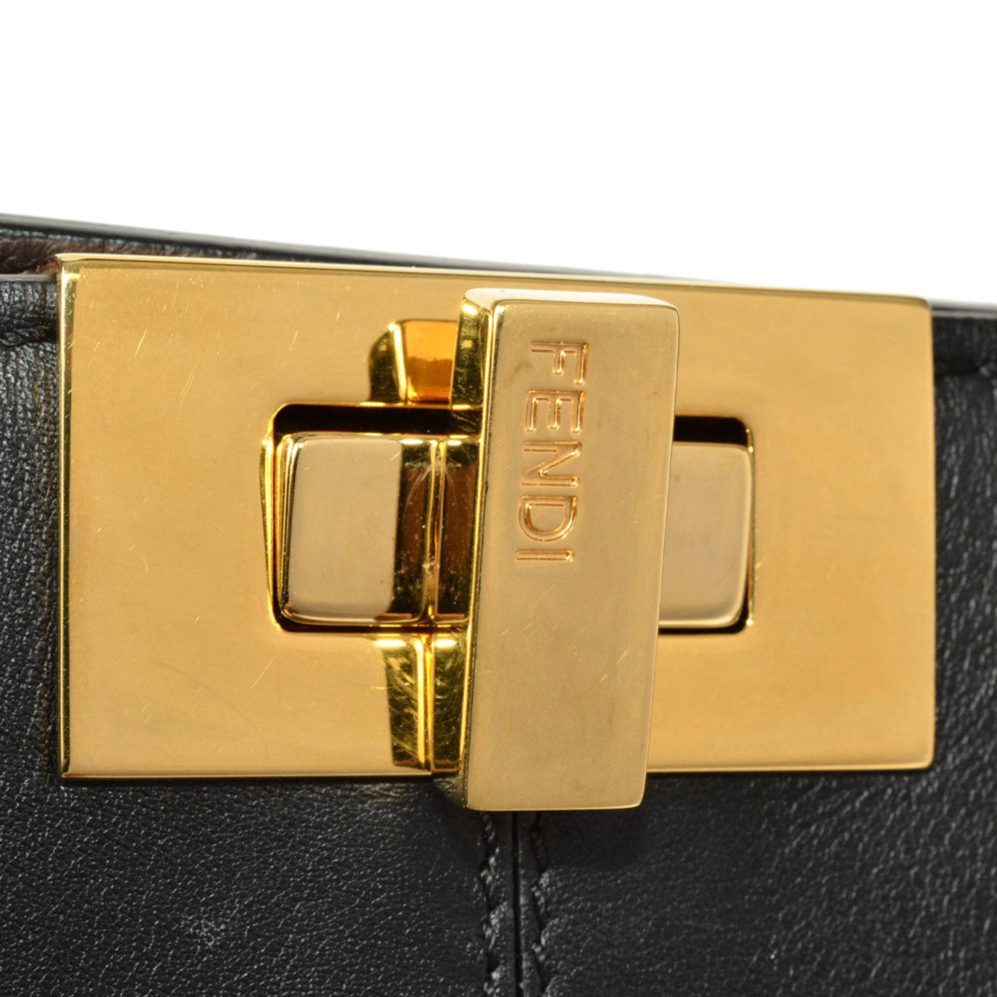Fendi Peekaboo Black Leather Handbag (Pre-Owned)