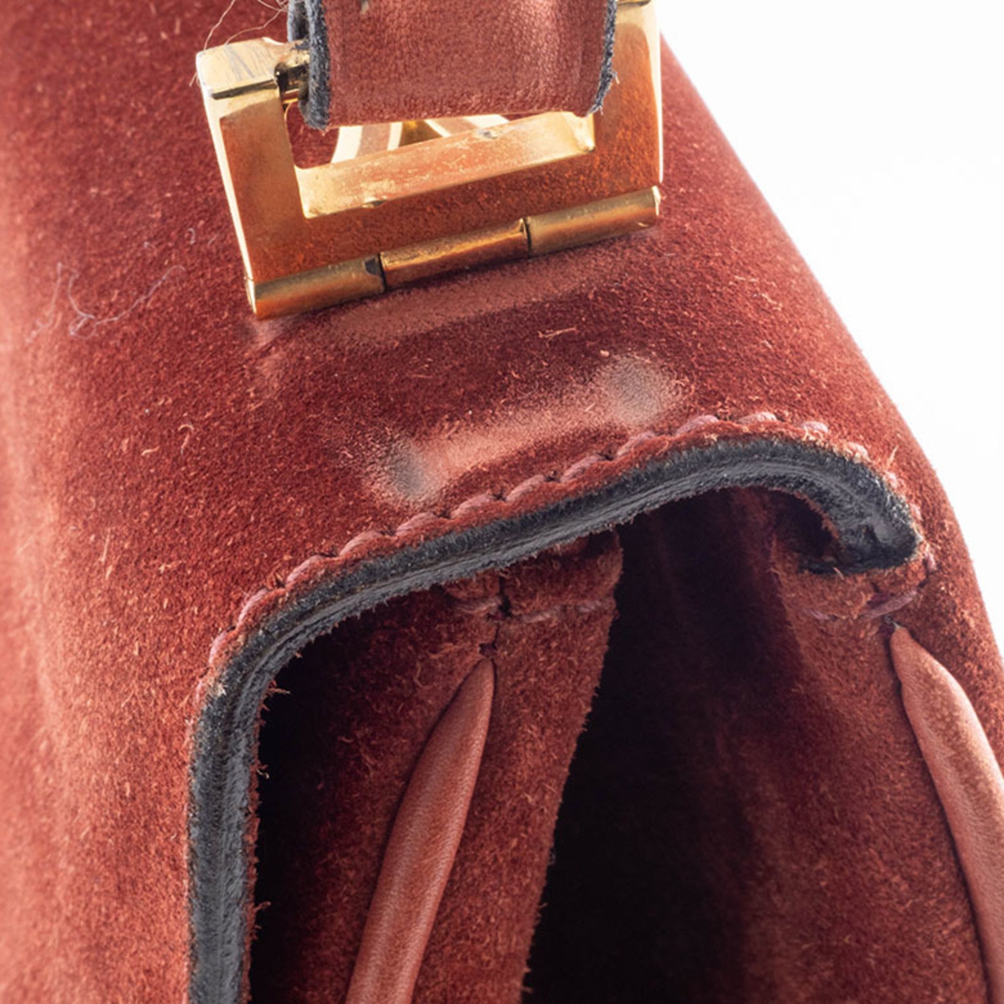 Gucci Brown Suede Handbag (Pre-Owned)