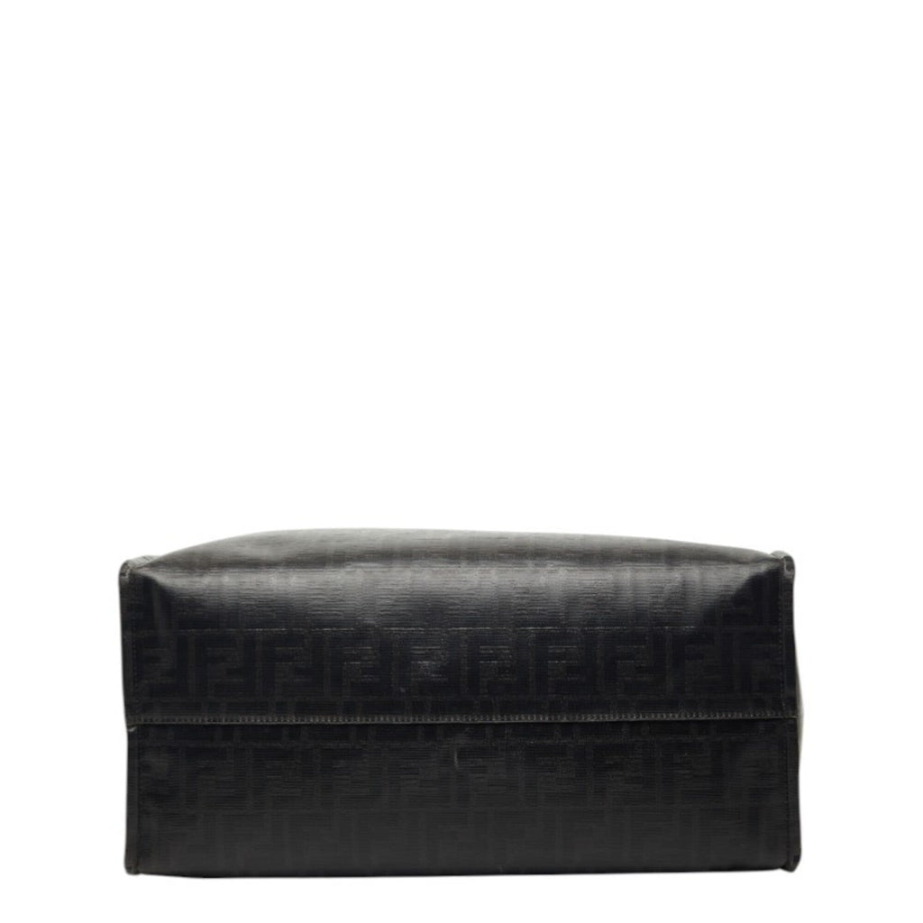 Fendi Black Pvc Wool Leather Tote Bag (Pre-Owned)