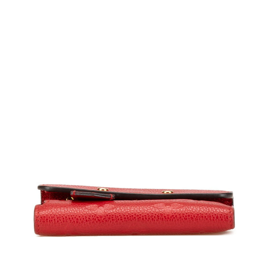 Louis Vuitton Cerise Red Color Leather Wallet (Tri-Fold) (Pre-Owned)
