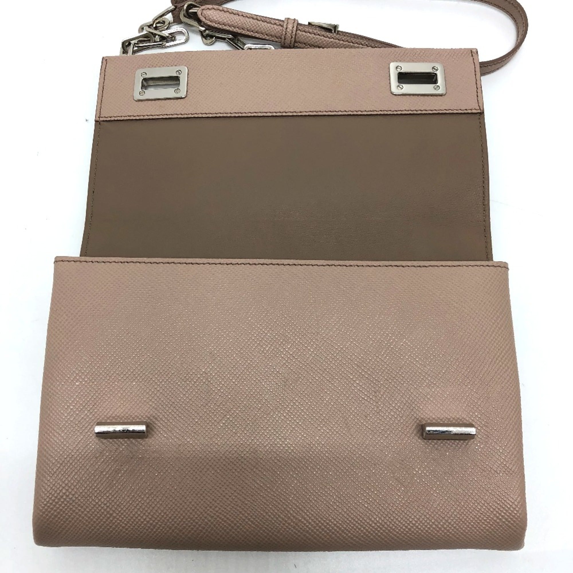 Prada Beige Leather Shoulder Bag (Pre-Owned)