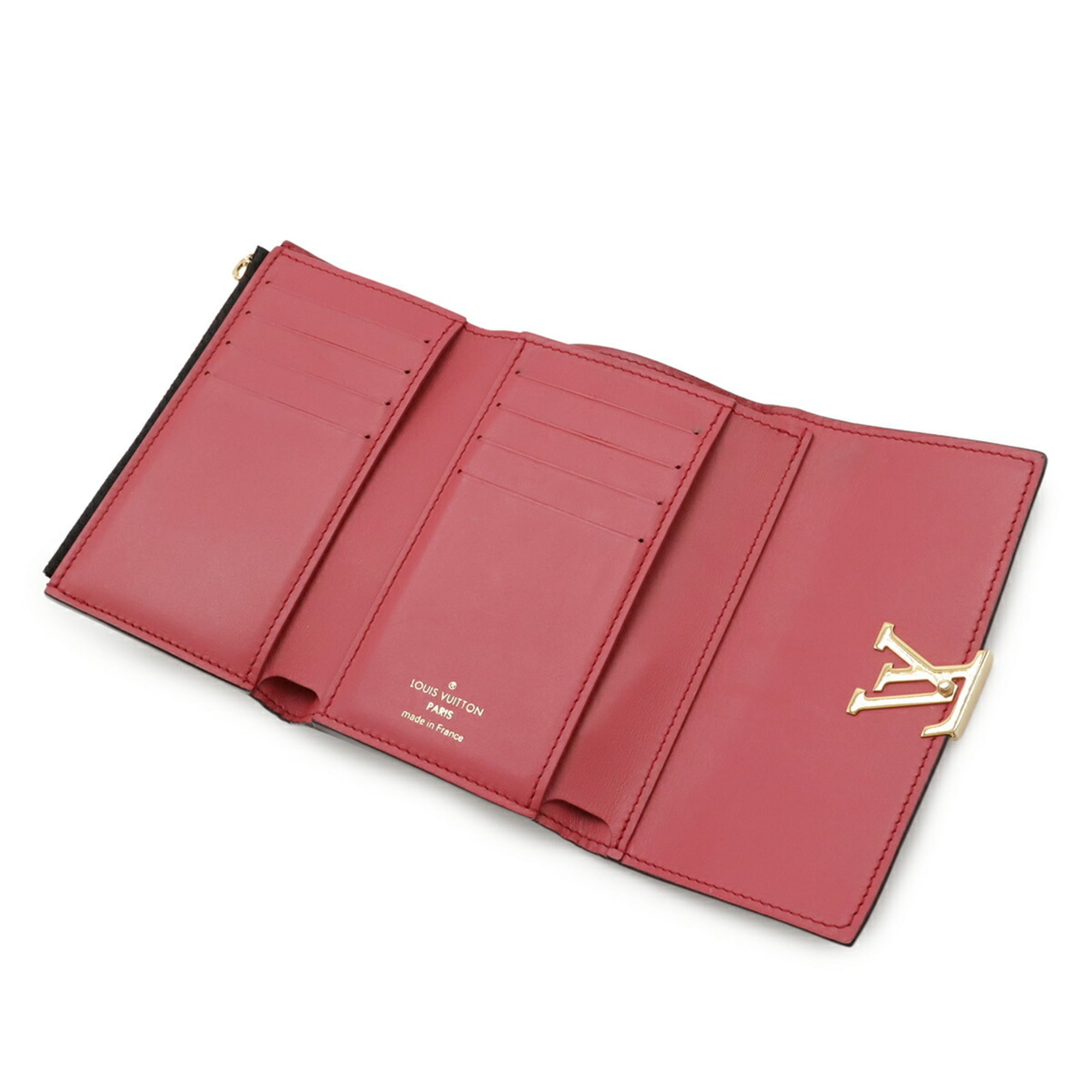 Louis Vuitton Hot Pink Noir Leather Wallet (Tri-Fold) (Pre-Owned)