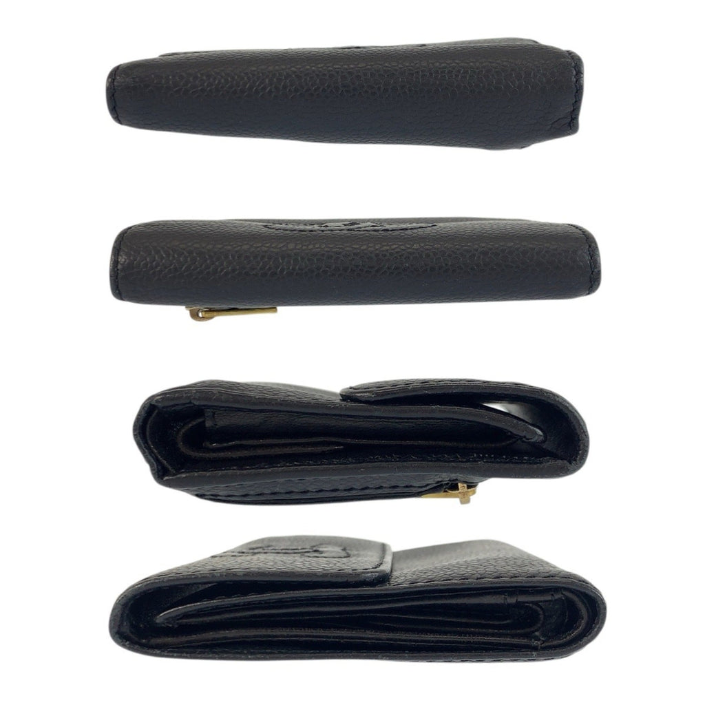 Chanel Black Leather Wallet (Tri-Fold) (Pre-Owned)