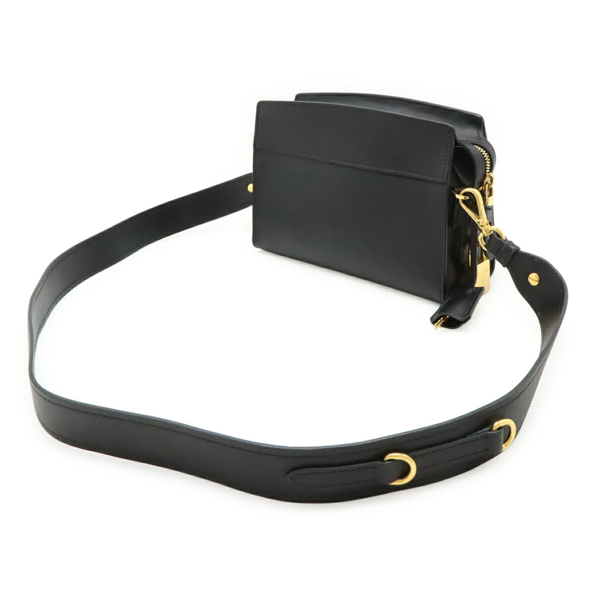 Prada Black Nero Leather Shoulder Bag (Pre-Owned)