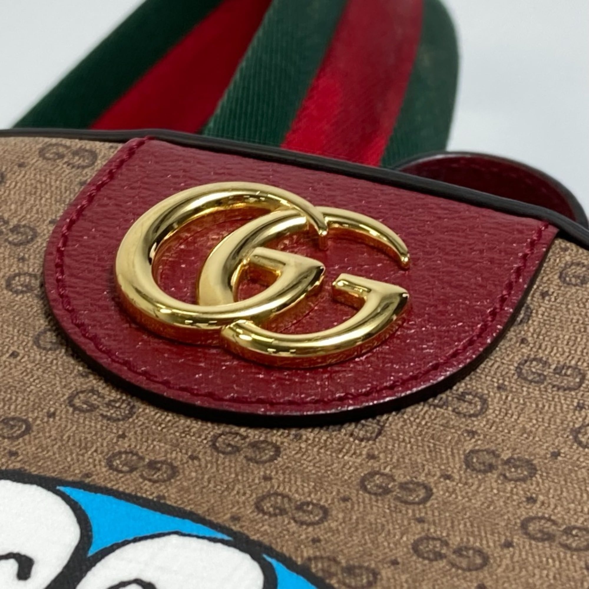 Gucci Beige Red Color Pvc Leather Backpack (Pre-Owned)