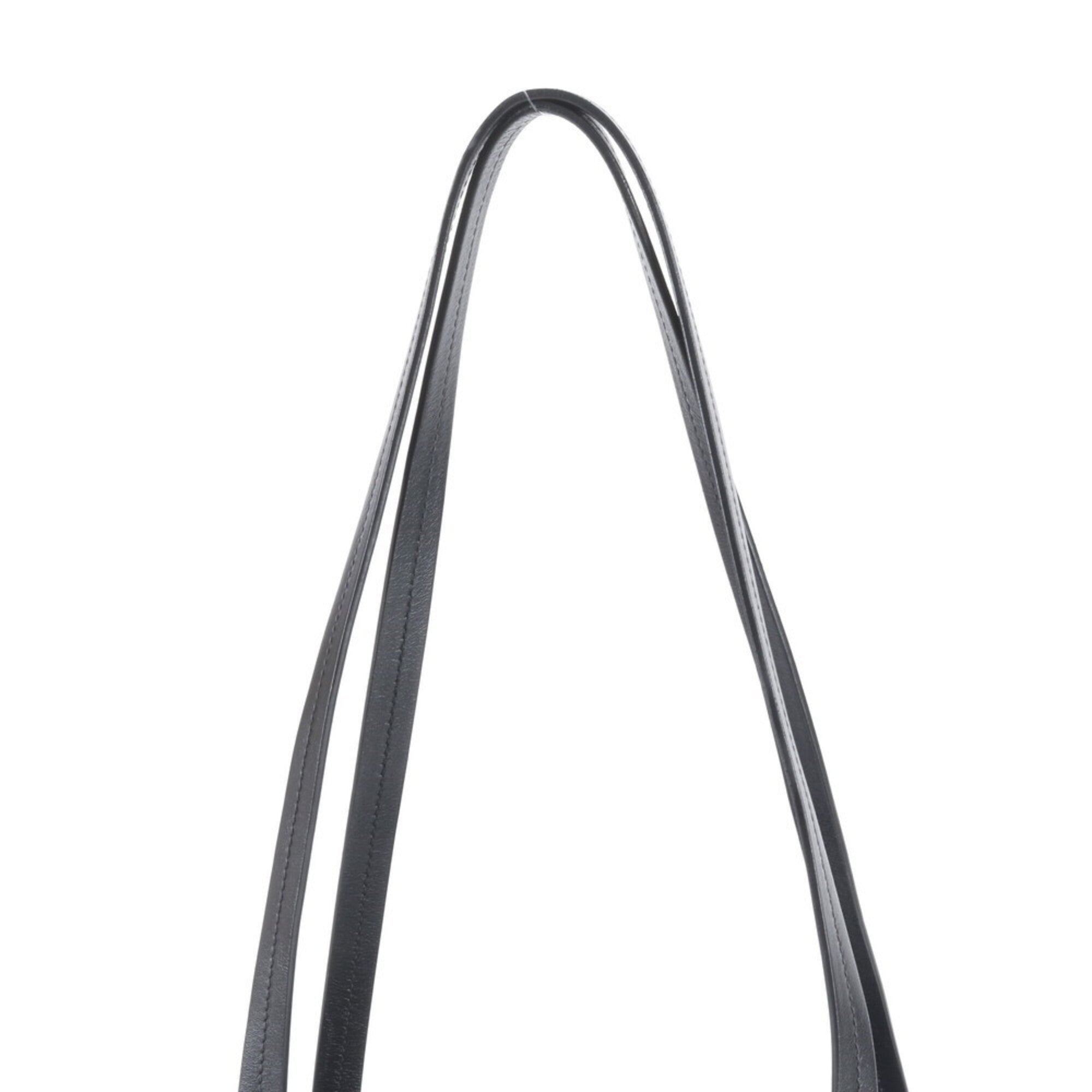 Prada Black Blue White Leather Canvas Handbag Tote Bag (Pre-Owned)