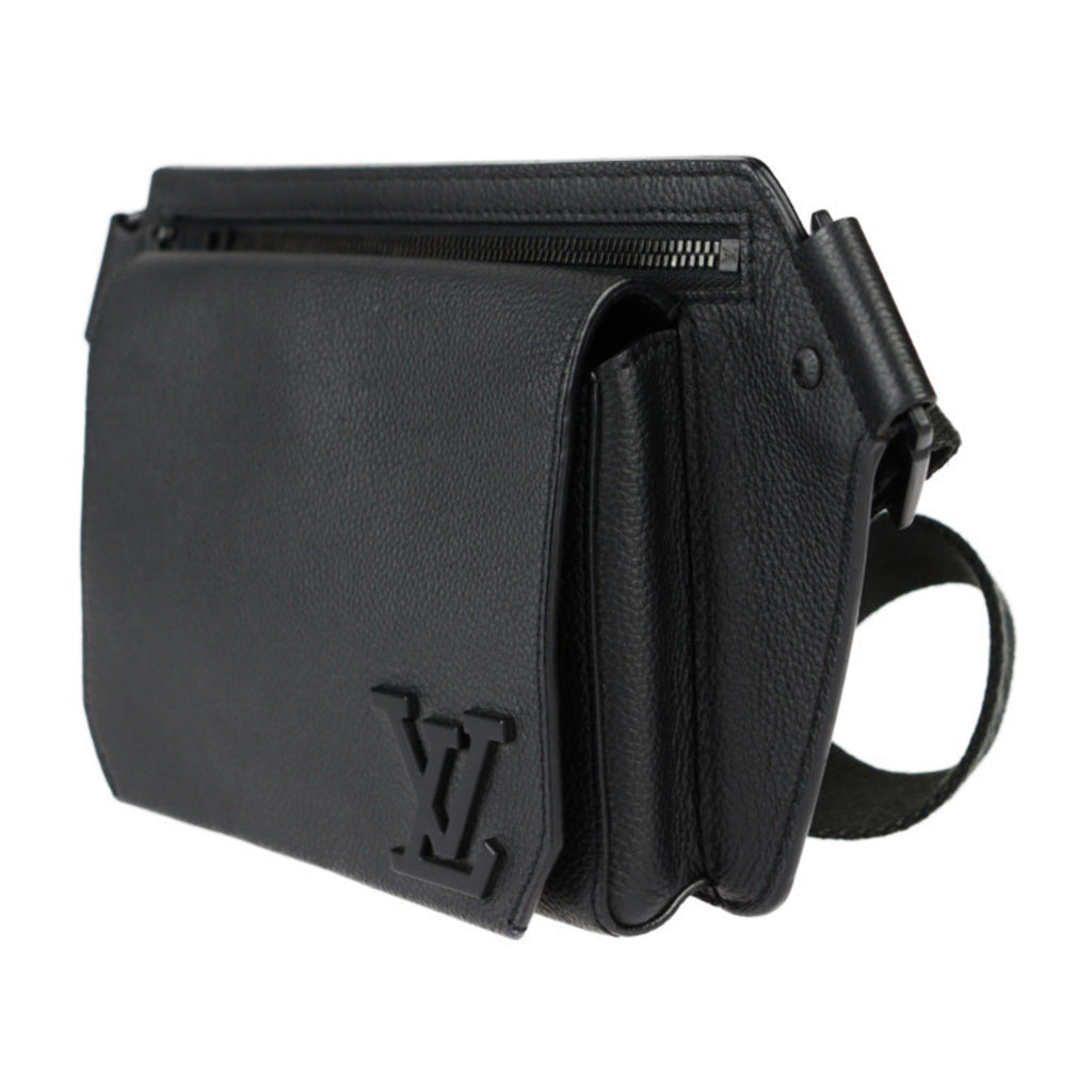 Louis Vuitton Black Noir Leather Pouch Sling Bag (Pre-Owned)