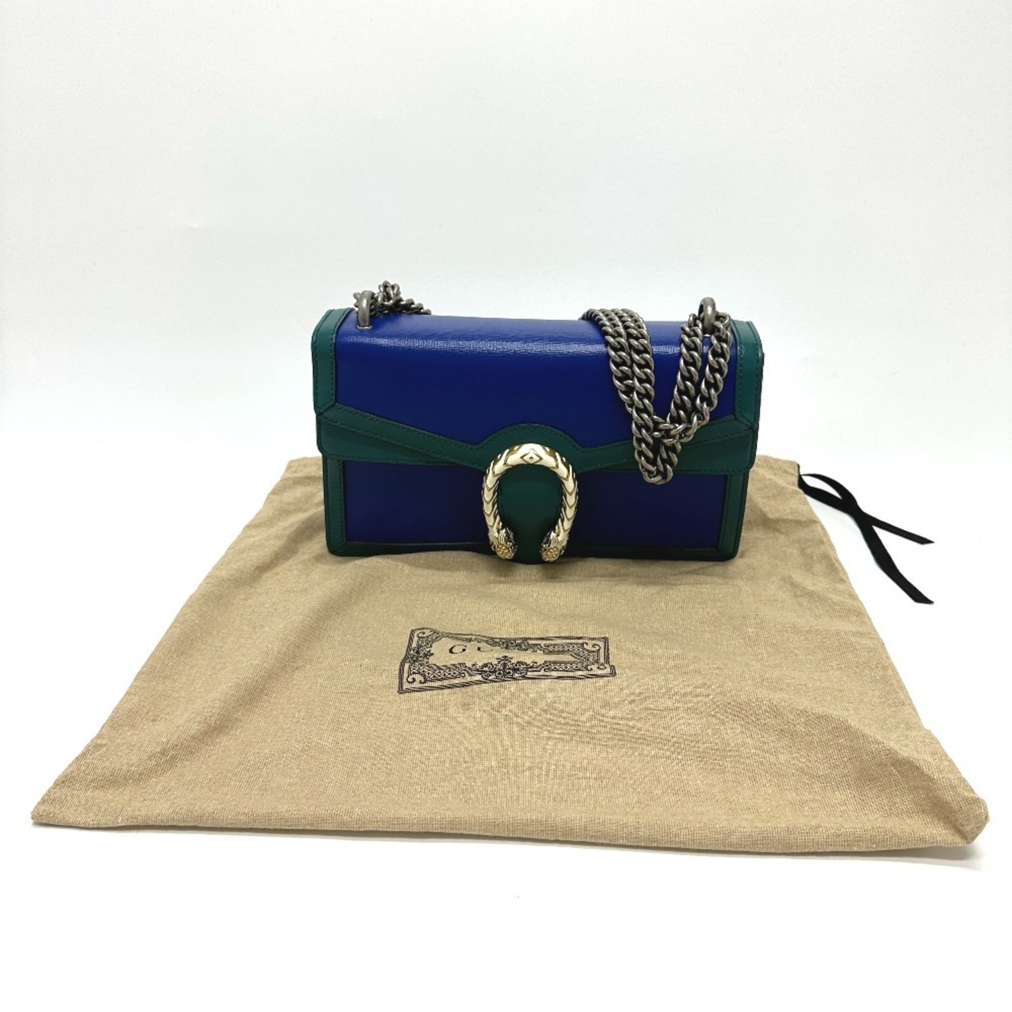 Gucci Blue Green Leather Shoulder Bag (Pre-Owned)