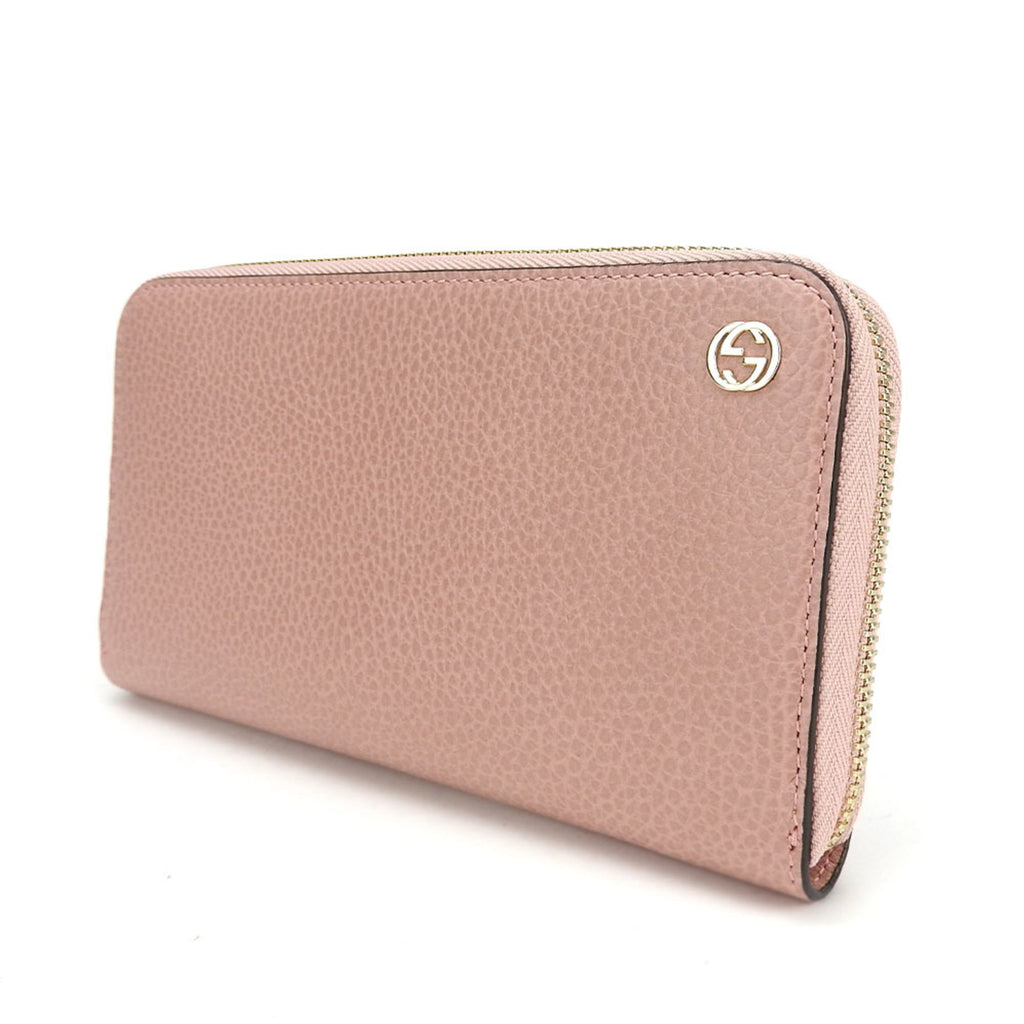 Gucci Pink Leather Long Wallet (Bi-Fold) (Pre-Owned)