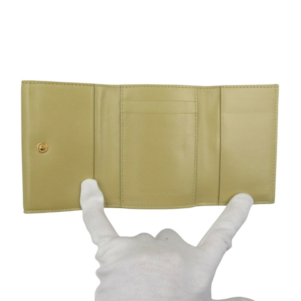 Bottega Veneta Beige Leather Wallet (Tri-Fold) (Pre-Owned)