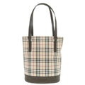 Burberry Beige Brown Cotton Handbag Tote Bag (Pre-Owned)