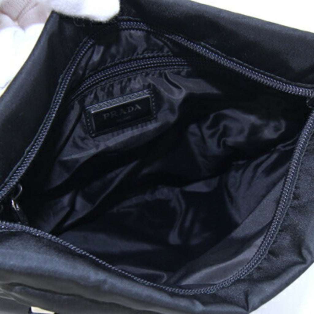 Prada Black Nylon Leather Shoulder Bag (Pre-Owned)