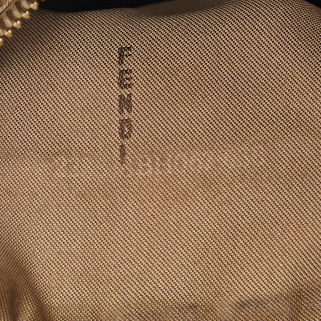 Fendi Beige Nylon Leather Handbag Tote Bag (Pre-Owned)