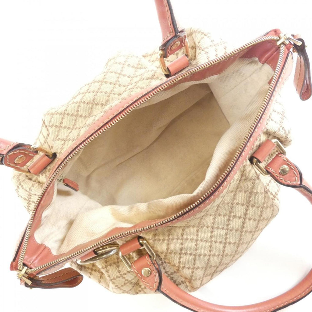 Gucci Beige Pink Canvas Handbag (Pre-Owned)