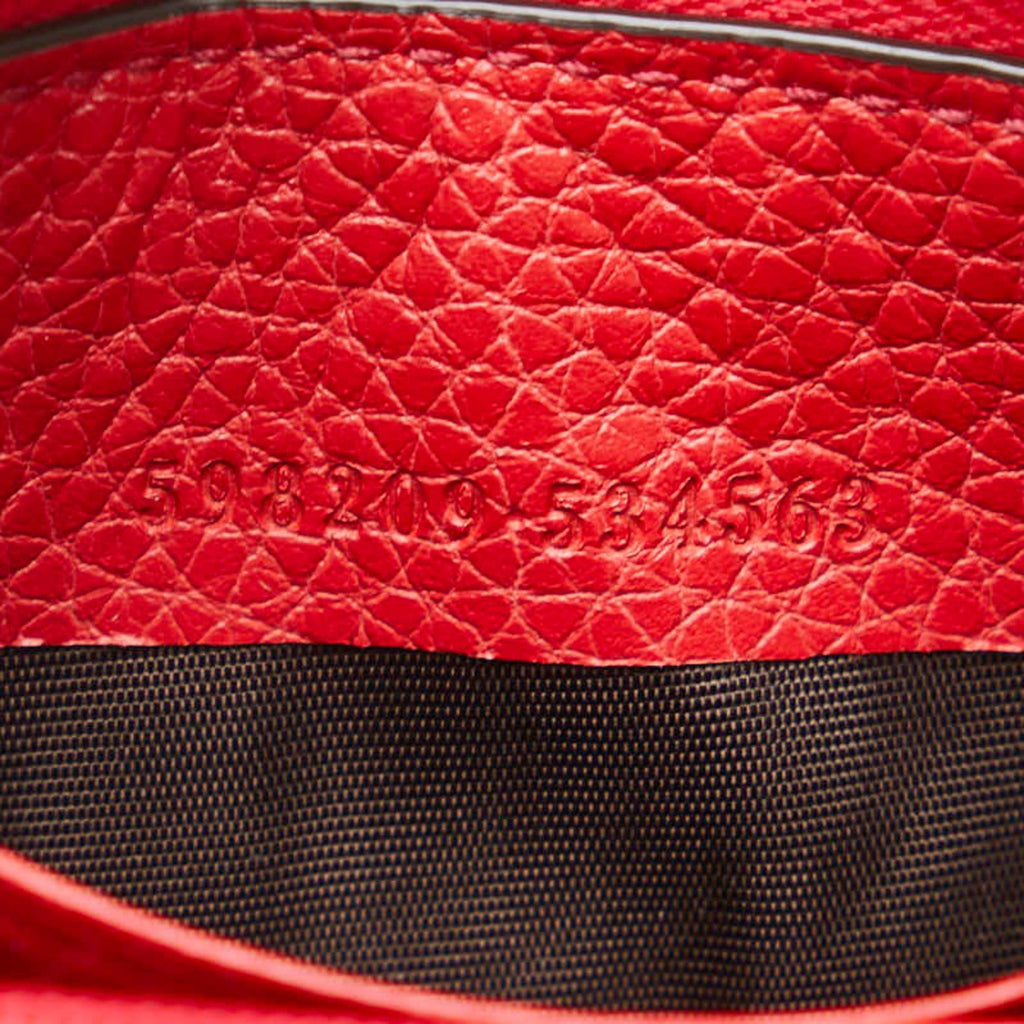 Gucci Soho Red Color Leather Wallet (Bi-Fold) (Pre-Owned)