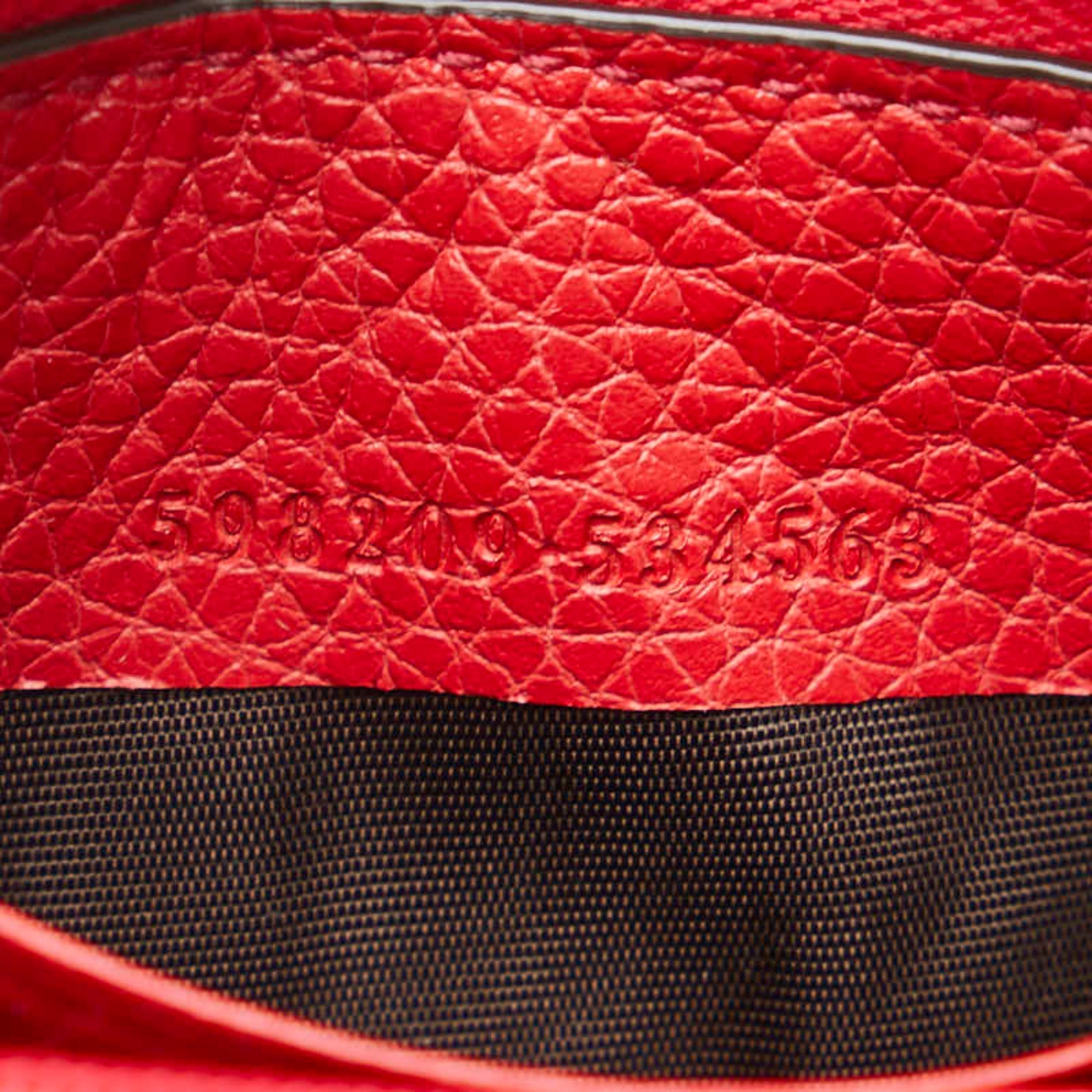 Gucci Soho Red Color Leather Wallet (Bi-Fold) (Pre-Owned)