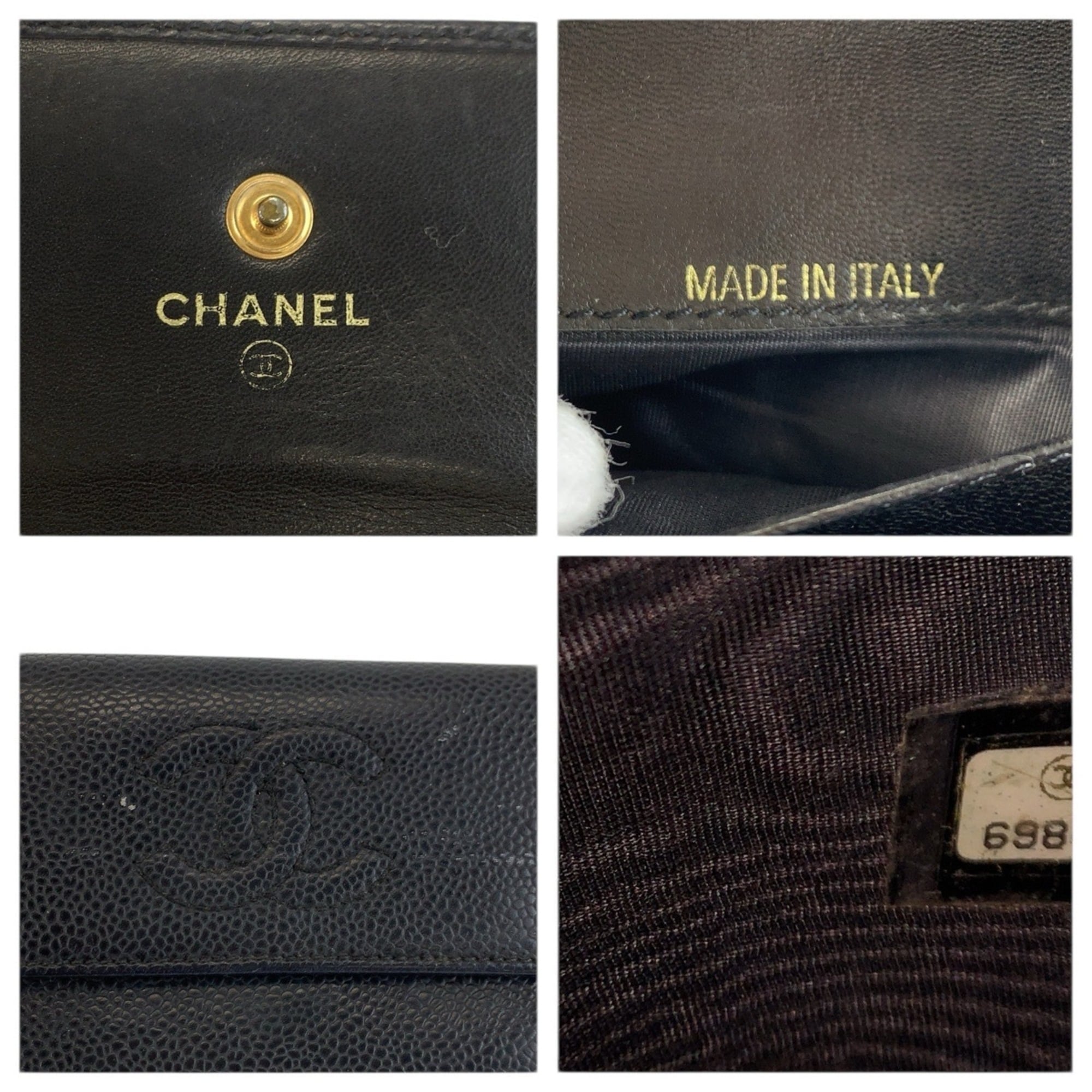 Chanel Black Leather Wallet (Bi-Fold) (Pre-Owned)