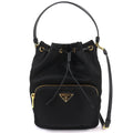 Prada Black Nylon Leather Shoulder Bag (Pre-Owned)