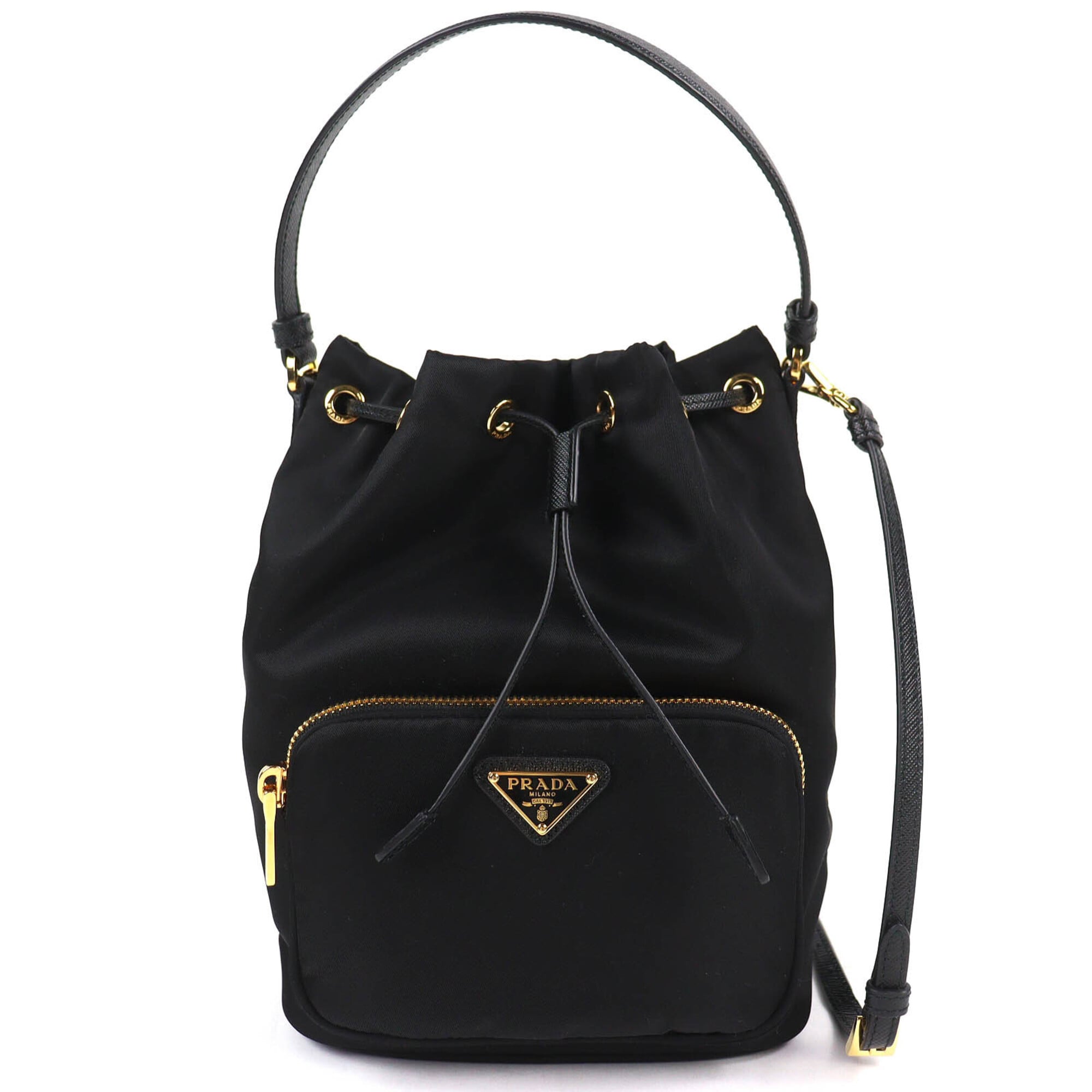 Prada Black Nylon Leather Shoulder Bag (Pre-Owned)