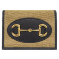 Gucci Beige Navy Canvas Leather Wallet (Bi-Fold) (Pre-Owned)