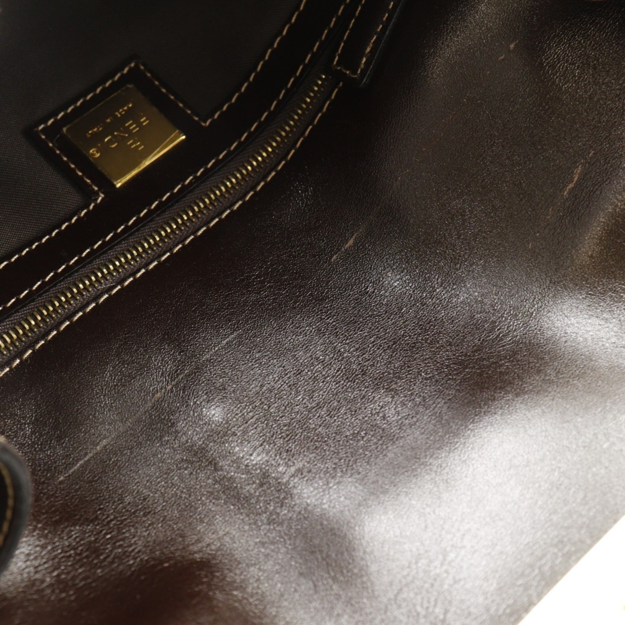 Fendi Brown Vinyl Shoulder Bag (Pre-Owned)