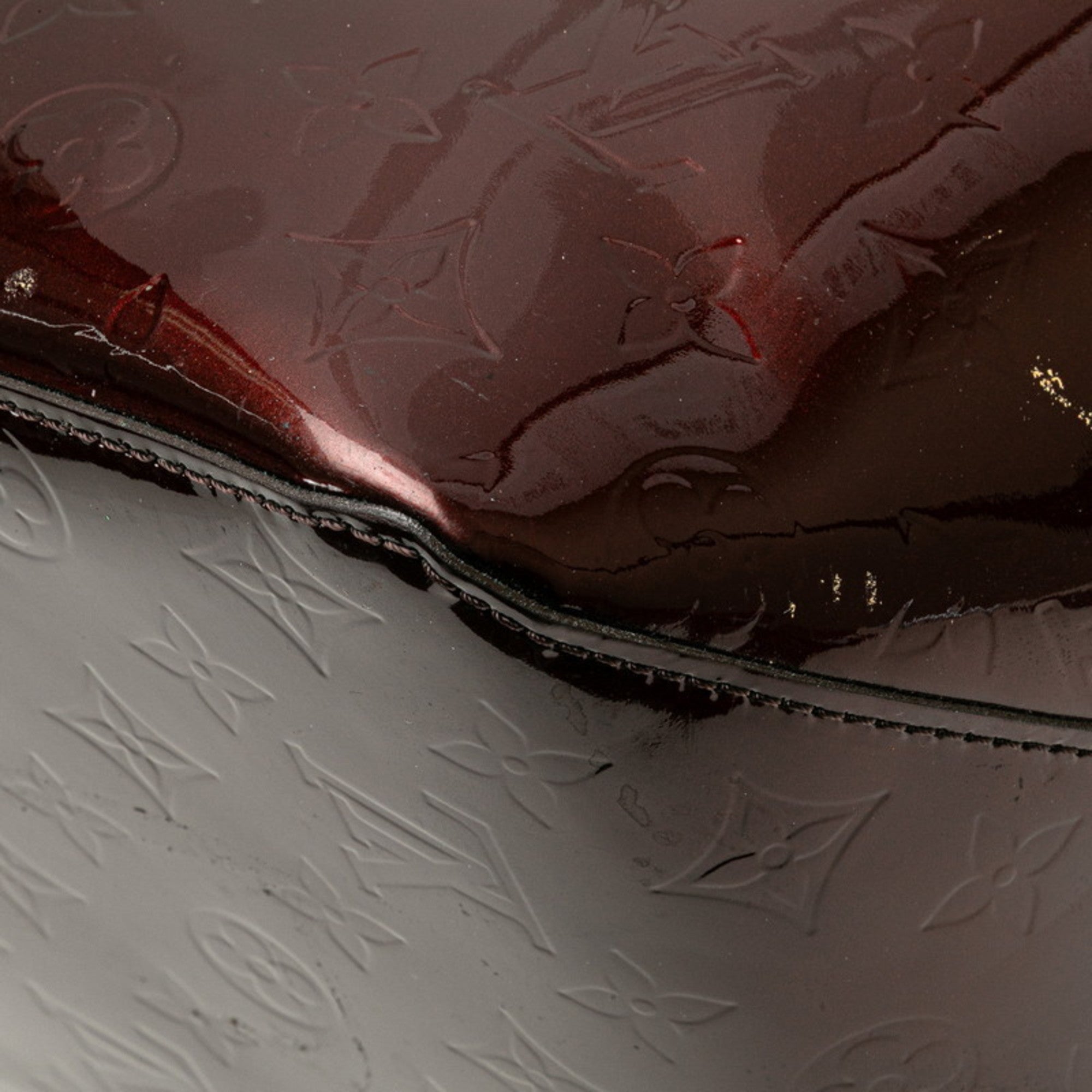 Louis Vuitton Amarante Brown Patent Leather Leather Handbag Shoulder Bag (Pre-Owned)