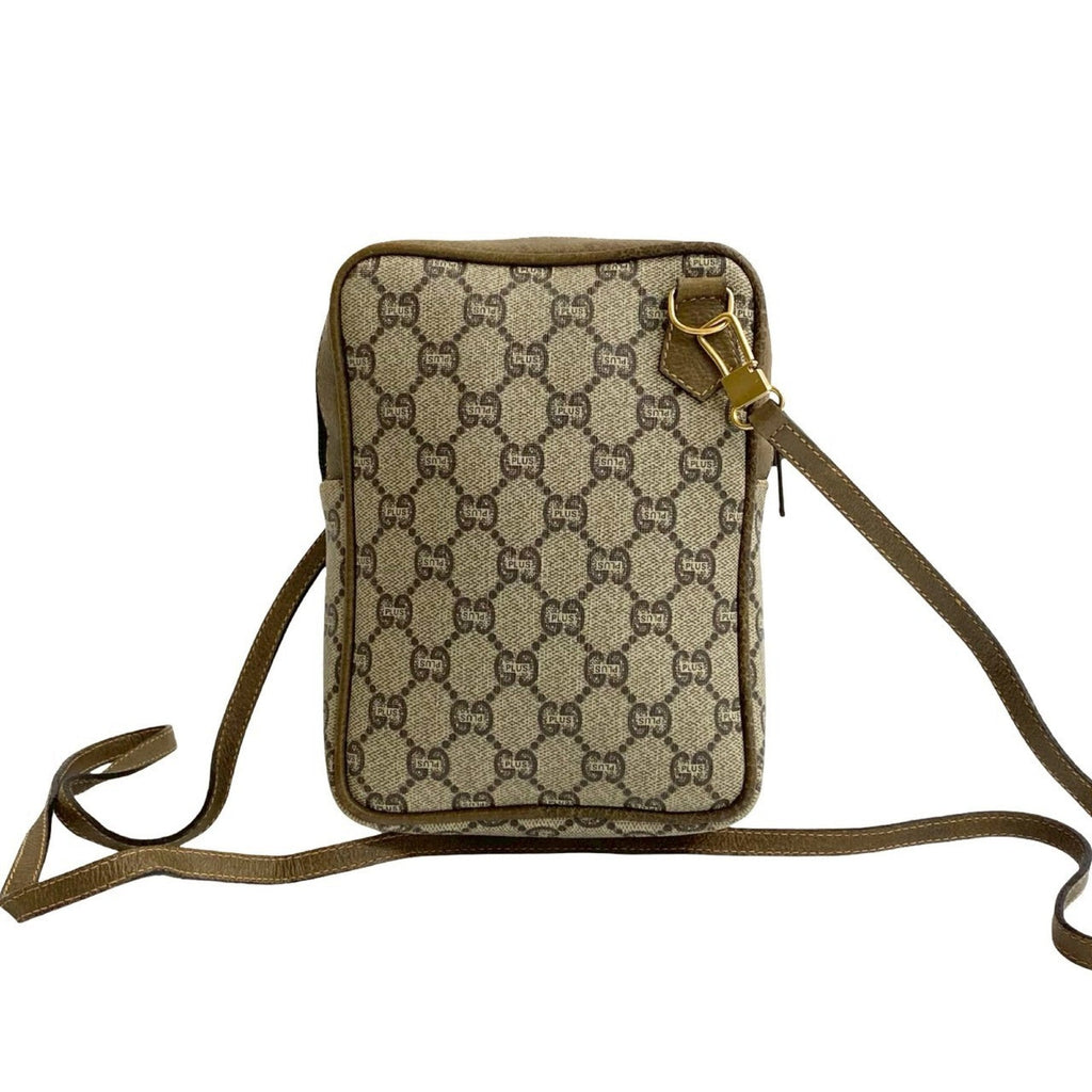 Gucci Brown Leather Pvc Pochette Shoulder Bag (Pre-Owned)