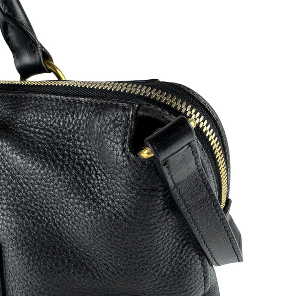 Prada Black Leather Handbag Shoulder Bag (Pre-Owned)