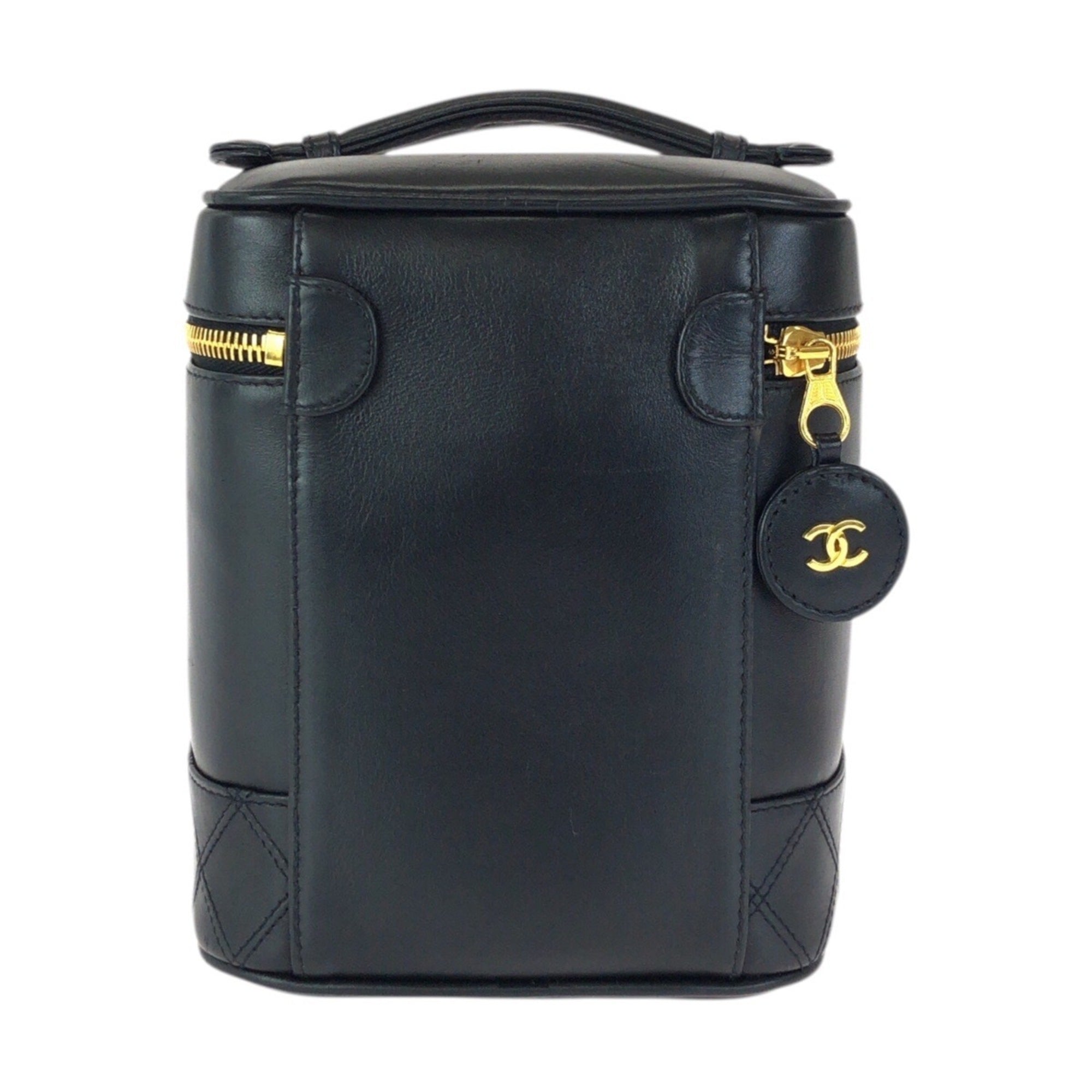 Chanel Black Leather Pouch Vanity Bag (Pre-Owned)