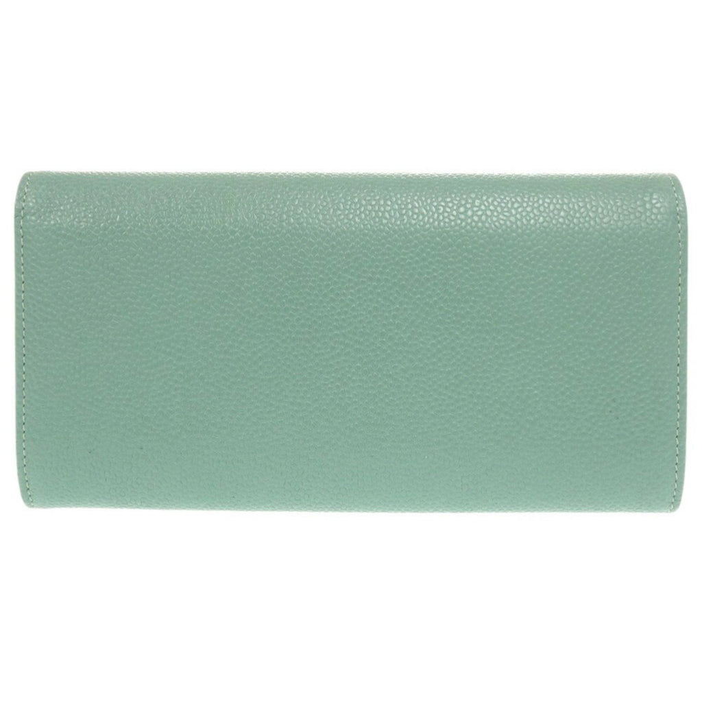 Chanel Green Grained Calfskin Long Wallet (Bi-Fold) (Pre-Owned)