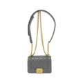 Chanel Boy Chanel Gray Grained Calfskin Shoulder Bag (Pre-Owned)