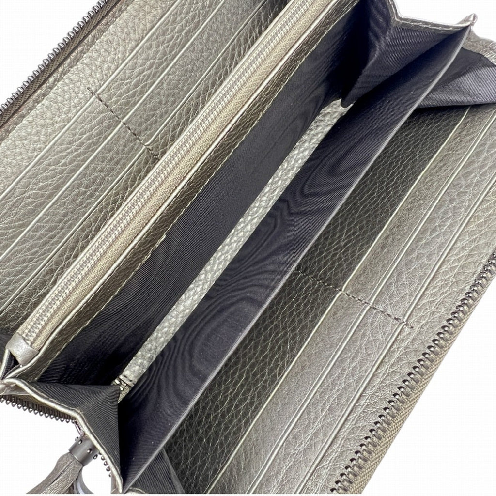 Gucci Metallic Gold Leather Long Wallet (Bi-Fold) (Pre-Owned)