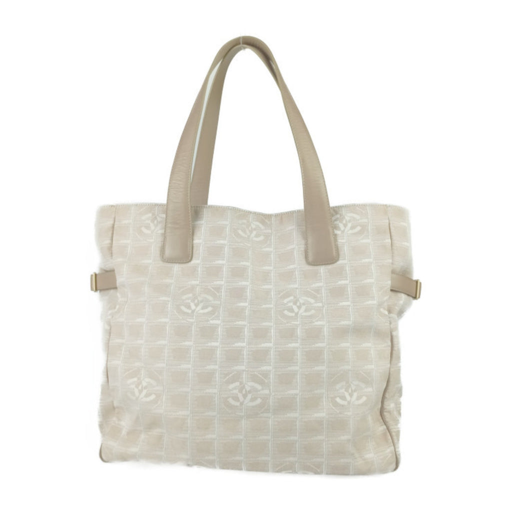 Chanel Beige Canvas Handbag Shoulder Bag Tote Bag (Pre-Owned)