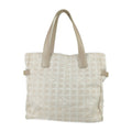 Chanel Beige Canvas Handbag Shoulder Bag Tote Bag (Pre-Owned)