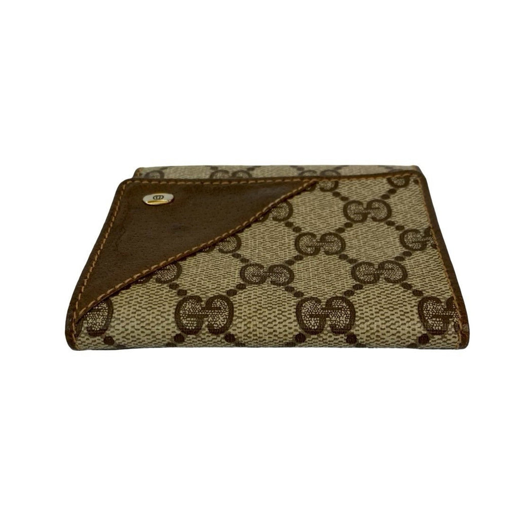 Gucci Brown Leather Pvc Wallet (Tri-Fold) (Pre-Owned)