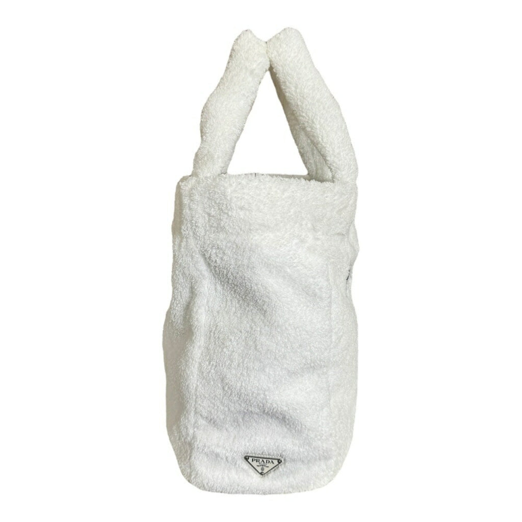 Prada White Pile Fabric Tote Bag (Pre-Owned)