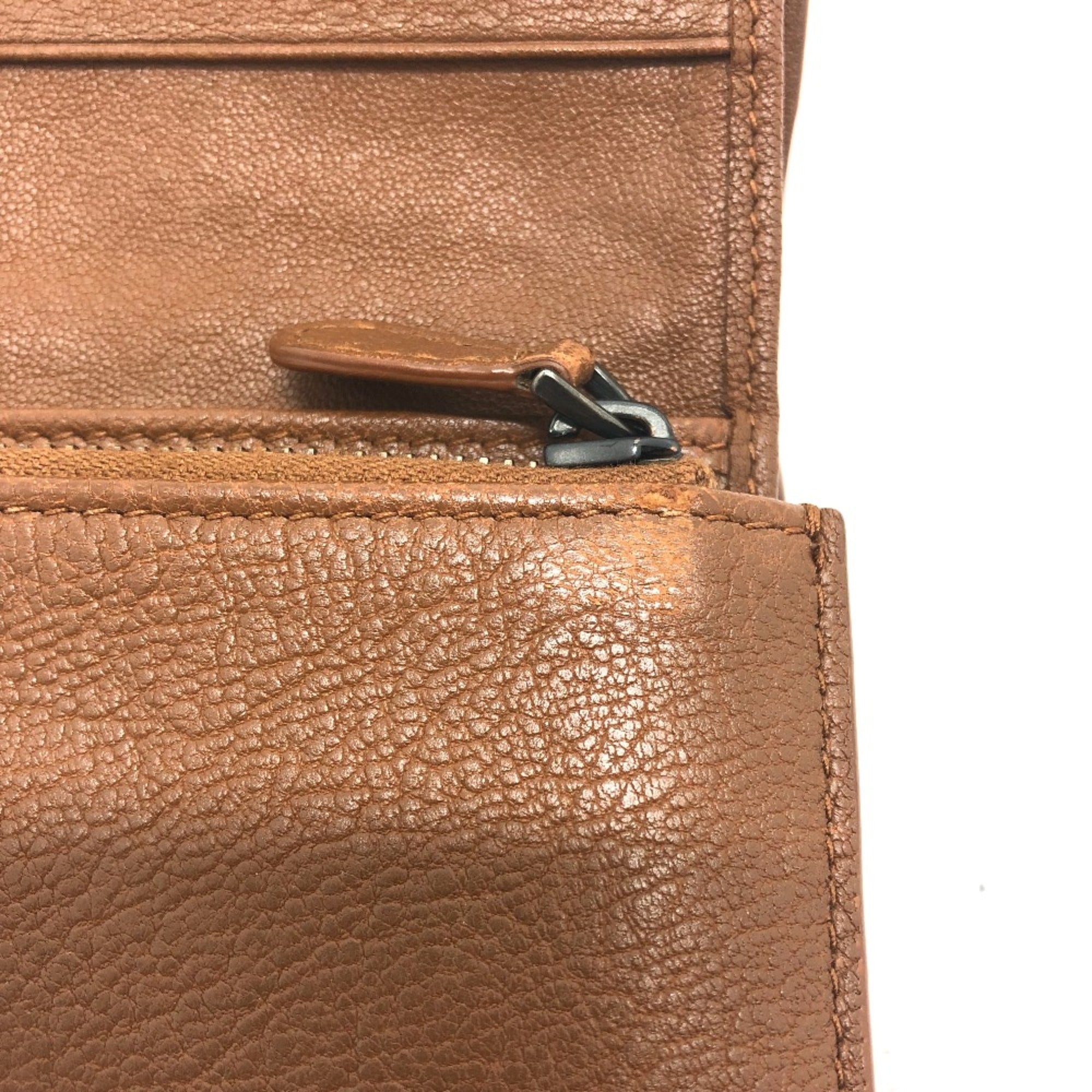 Bottega Veneta Brown Leather Wallet (Tri-Fold) (Pre-Owned)