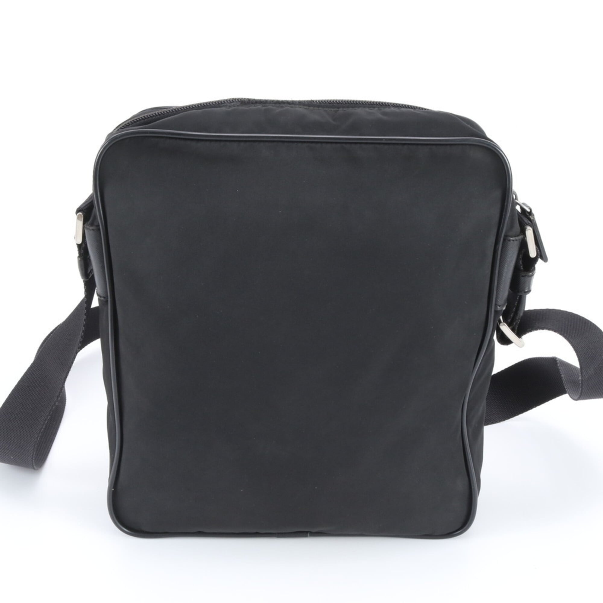 Prada Black White Nylon Shoulder Bag Tote Bag (Pre-Owned)